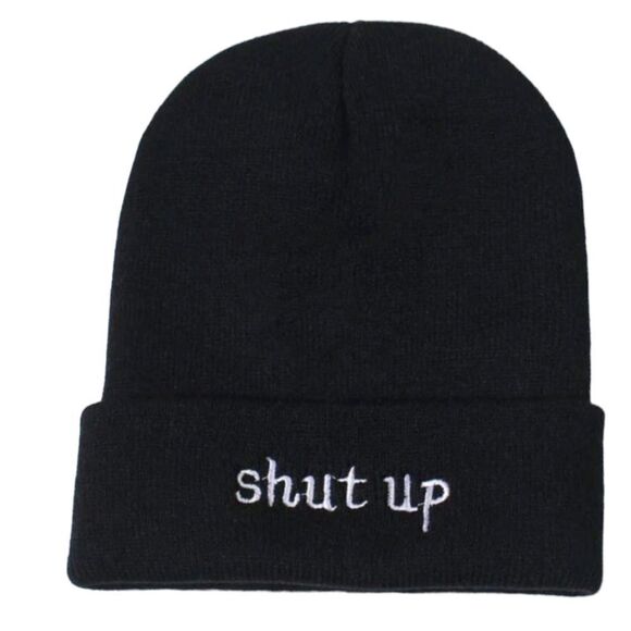 “Shut Up" Embroidered Beanie - Picture 1 of 3